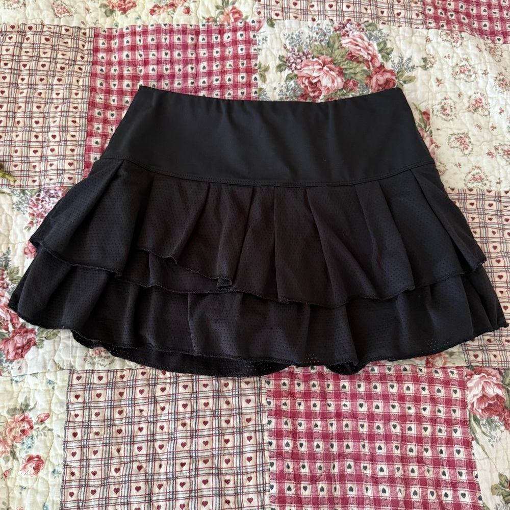Black Layered Tennis Skirt